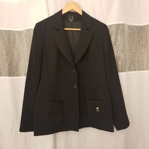 BYE Black Blazer with Patch Pockets, US 10 (FR 4), Vintage, NWOT